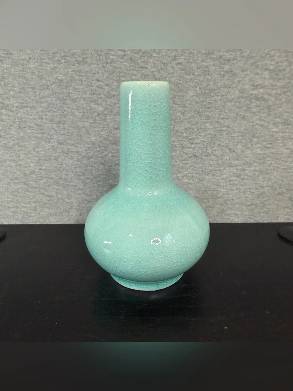 Vintage Chinese Jingdezhen Flambé Oxblood Celadon Crackle Vases Pair Blue Mark